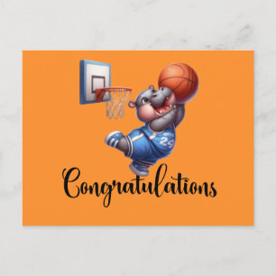 Carte Postale Thème basket-ball pour Félicitations