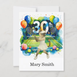 Carte Postale Thème d'anniversaire tennis pour les amateurs de c
