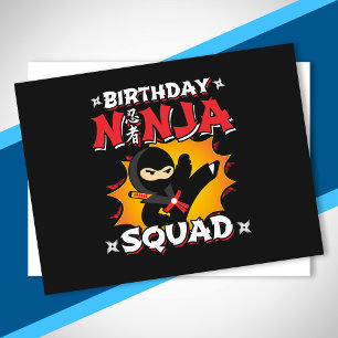 Carte Postale Thème de fête d'anniversaire Ninja Squad - Anniver