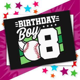 Carte Postale Thème de fête de baseball pour enfant de 8 ans pou