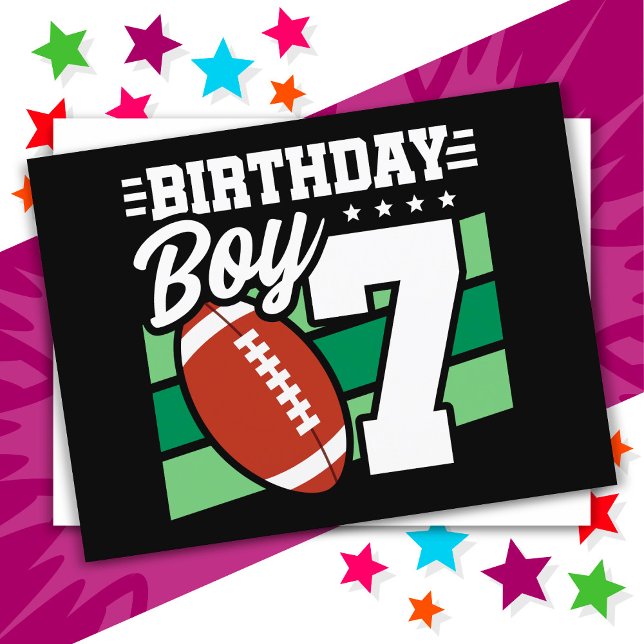Carte Postale Thème de fête de football pour enfant de 7 ans pou (Créateur téléchargé)