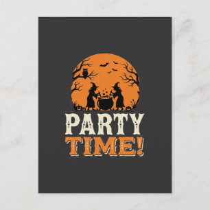 Carte Postale Thème de fête d'Halloween Sorcière Chaudron Design