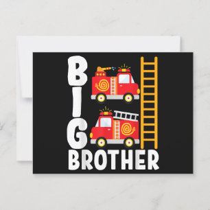 Carte Postale Thème de feu de camion de pompier Big Brother Fire