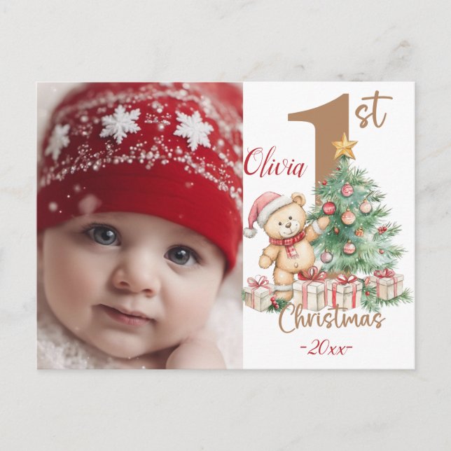 Carte Postale Thème de Noël Couleurs Modernes (Devant)