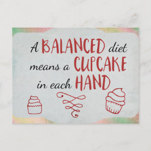 Carte Postale Thème du gâteau-pâtisserie équilibré