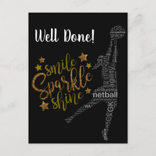 Carte Postale Thème du lecteur personnalisé Netball bien fait