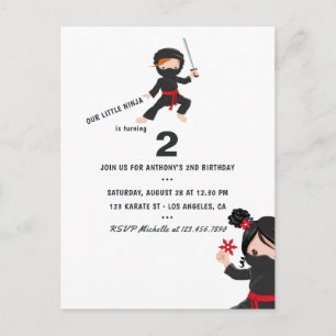 Carte Postale Thème Ninja Anniversaire