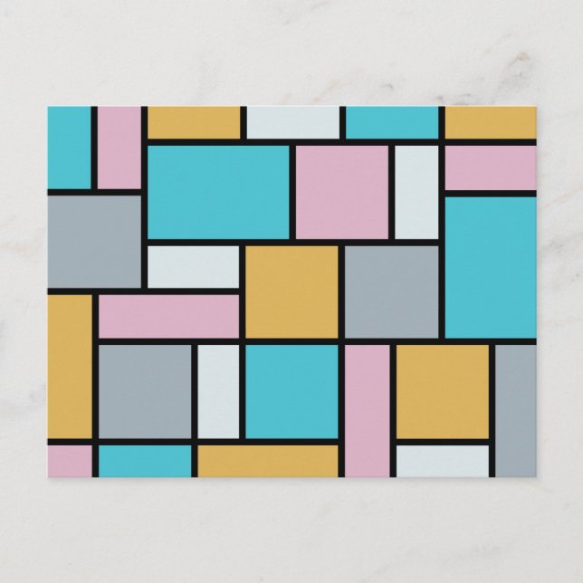 Carte Postale Theo Van Doesburg - Composition 17 - Art Mondrian (Devant)