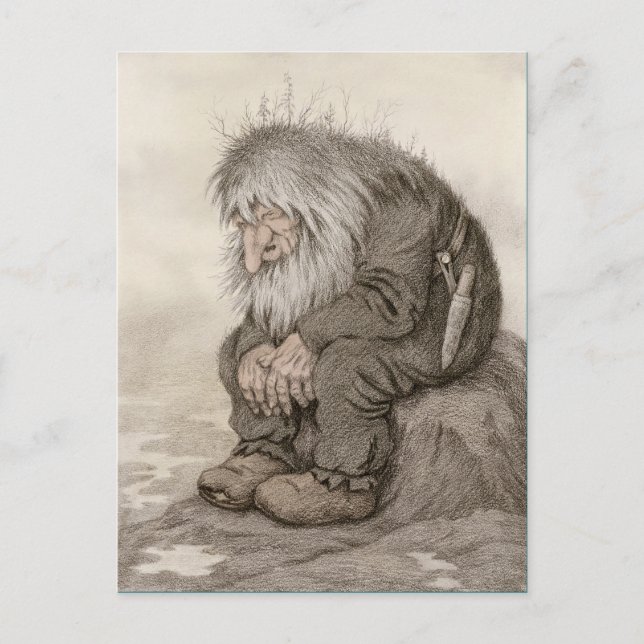 Carte Postale Theodor Kittelsen Troll se demande comment l'ancie (Devant)