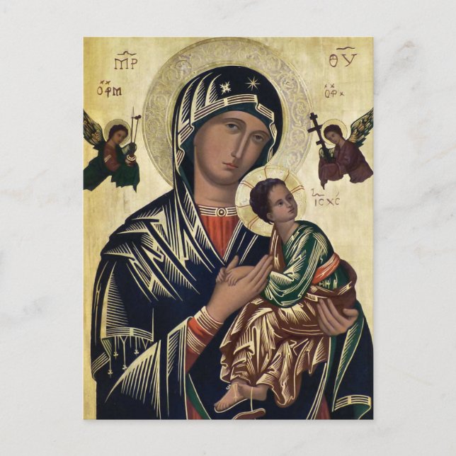 Carte Postale Théotokos et l'icône chrétienne orthodoxe Jésus-en (Devant)