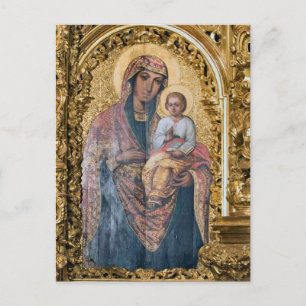 Carte Postale Theotokos et l'icône orthodoxe du Christ Enfant