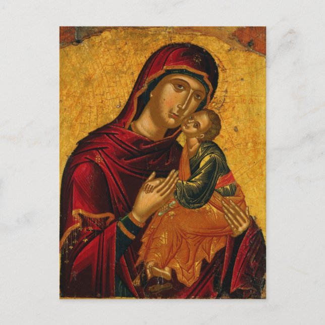 Carte Postale Theotokos Infant Jésus Orthodoxe Icône Chrétienne (Devant)