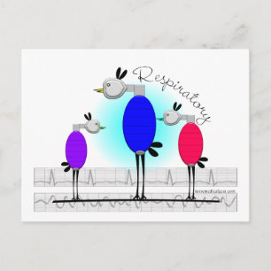 Carte Postale Thérapie respiratoire Cadeaux "Ambu Birds"