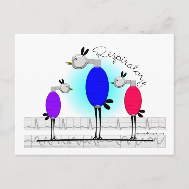 Carte Postale Thérapie respiratoire Cadeaux "Ambu Birds" (Devant)