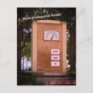 Carte Postale Thermomètre Miami Beach Ocean Drive (insérer la da