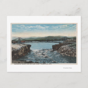 Carte Postale Thermopolis, WY - Vue du pont sur la grande corne