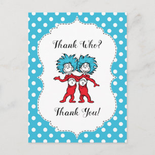 Carte Postale Thing One Thing Two Jumeaux Baby Shower Merci