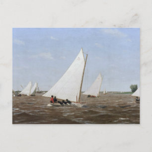 Carte Postale Thomas Eakins - Bateaux à voile Racing sur le Dela