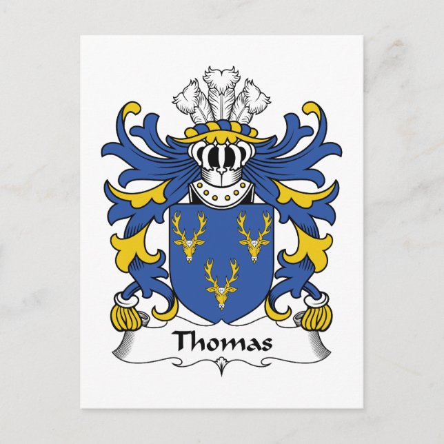 Carte Postale Thomas Family Crest (Devant)