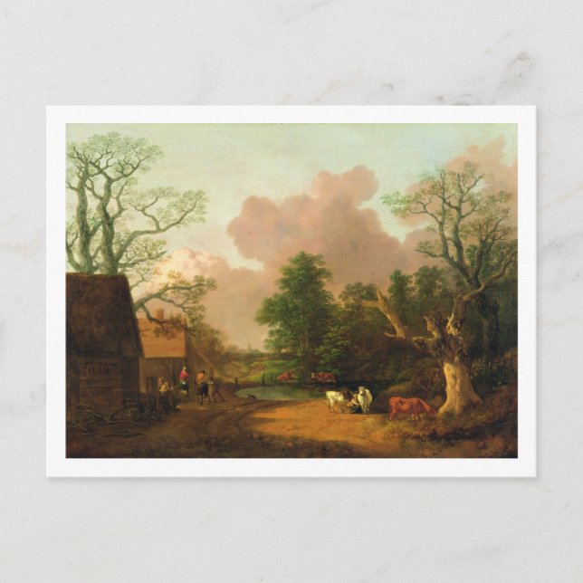 Carte Postale Thomas Gainsborough | A Landscape with Figures, Fa (Devant)