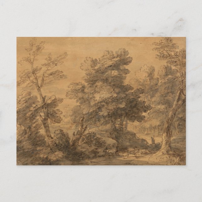 Carte Postale Thomas Gainsborough - Paysage boisé (Devant)