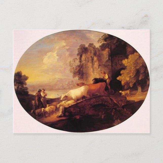 Carte Postale Thomas Gainsborough- Paysage de la rivière, Amateu (Devant)