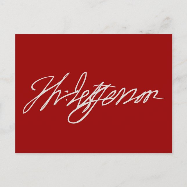 Carte Postale Thomas Jefferson Signature (Devant)