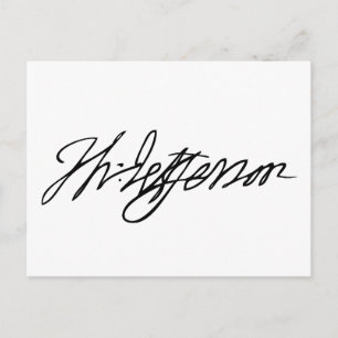 Carte Postale Thomas Jefferson Signature