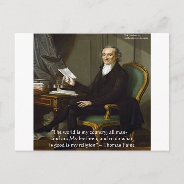 Carte Postale Thomas Paine Citation "Mes frères" Cadeaux et cart (Devant)