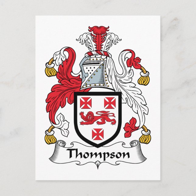 Carte Postale Thompson Family Crest (Devant)