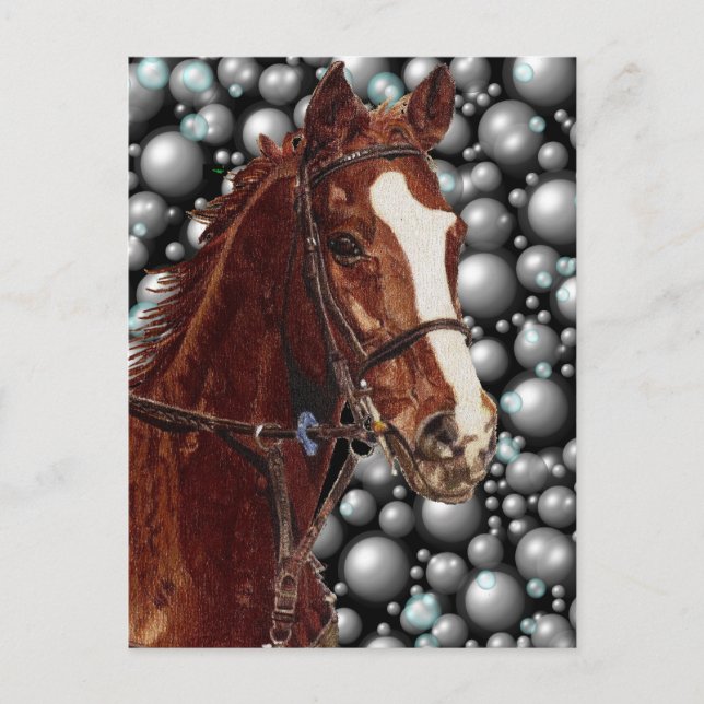 Carte Postale Thoroughbred & Bubbles Art (Devant)