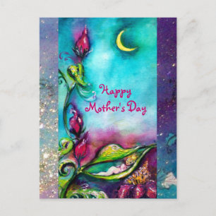 CARTE POSTALE THUMBELINA DORMIR ENTRE FEUILLES ROSE