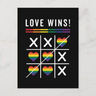 Carte Postale Tic Tac Toe Loe gagne le Gay pride LGBTQ