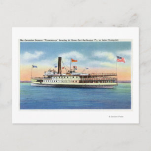 Carte Postale Ticondéroga Steamer quitte Port Burlington,