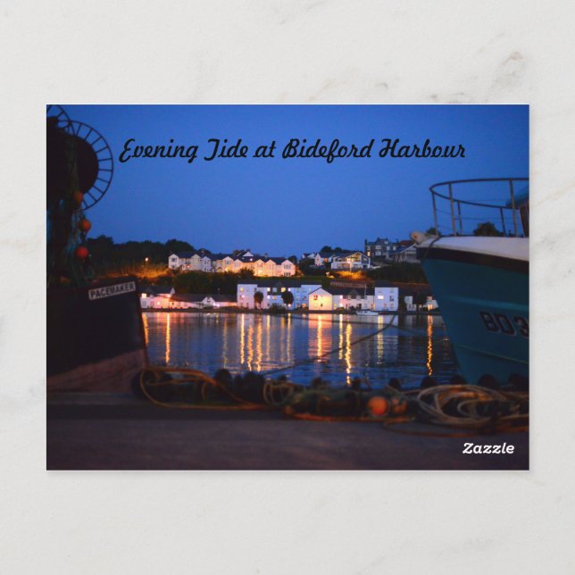 Carte Postale Tide du soir au port de Bideford (Dos)