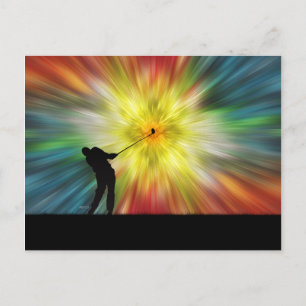 Carte Postale Tie Dye Silhouette Golfer
