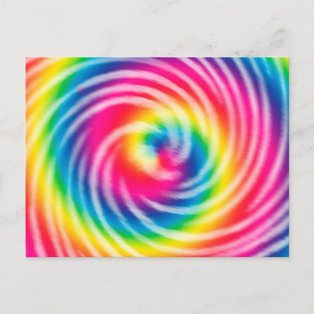 Carte postale tie-dye tourbillonnante et vibrante (Devant)