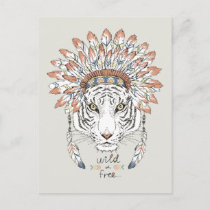Carte Postale Tiger Amérindien Chef