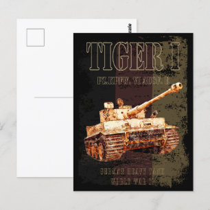 Carte Postale Tiger I Allemand 2ÈME GUERRE MONDIALE de chars lou