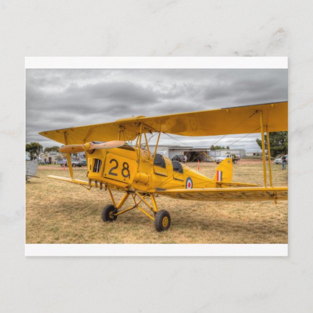 Carte Postale Tiger Moth 80E Anniversaire Vol (Devant)
