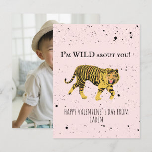 Carte Postale Tiger Wild À propos de vous Valentine Classroom Ph