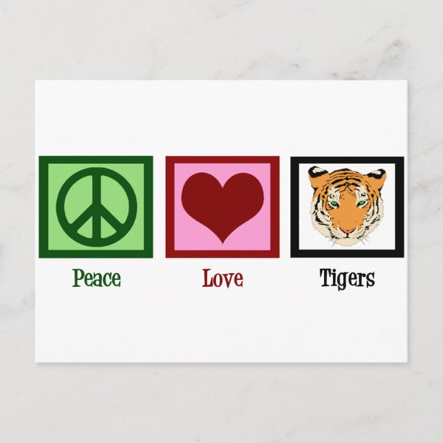 Carte Postale Tigers Peace Love (Devant)