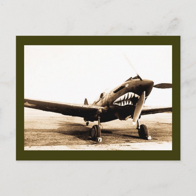 Carte Postale Tigers volants 2ème guerre mondiale Curtiss P-40 A (Devant)