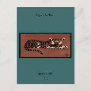 Carte Postale Tigre - Antiquaire, Illustration de livre coloré