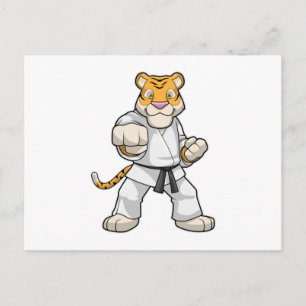 Carte Postale Tigre au karaté arts martiaux