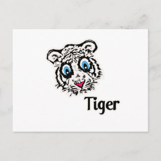Carte Postale Tigre avec Coeurs