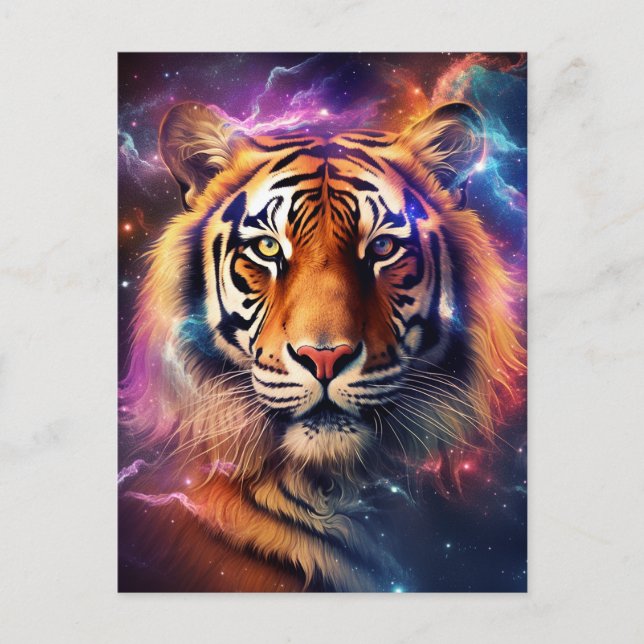 Carte Postale Tigre cosmique (Devant)