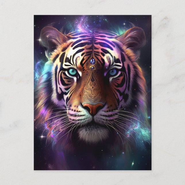 Carte Postale Tigre cosmique (Devant)