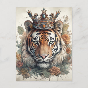Carte Postale Tigre dans une couronne