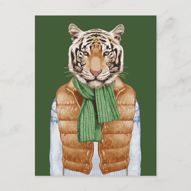 Carte Postale Tigre de gilet (Devant)